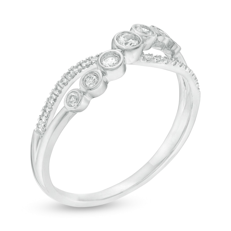 0.23 CT. T.W. Diamond Crossover Ring in 10K White Gold