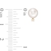 Thumbnail Image 2 of IMPERIAL® 6.5-7.0mm Akoya Cultured Pearl and 0.04 CT. T.W. Diamond Stud Earrings in 14K Gold