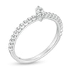 Thumbnail Image 2 of 0.085 CT. T.W. Composite Diamond Marquise Beaded Shank Ring in 10K White Gold