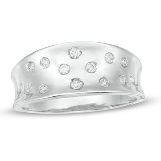 0.145 CT. T.W. Diamond Scatter Concave Ring in 10K Gold