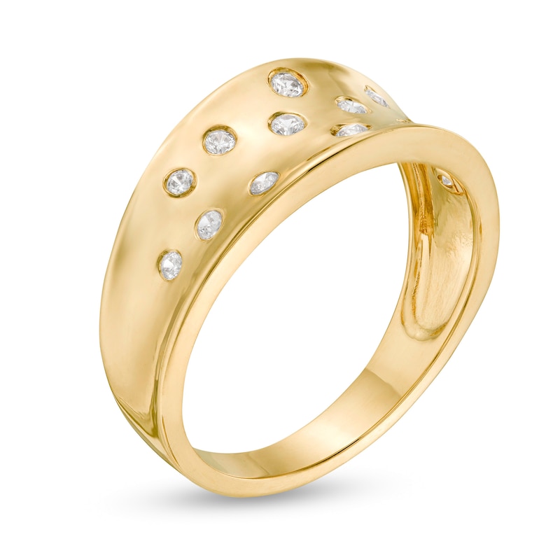 0.145 CT. T.W. Diamond Scatter Concave Ring in 10K Gold