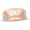 0.145 CT. T.W. Diamond Scatter Concave Ring in 10K Rose Gold