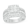 Thumbnail Image 0 of 1.95 CT. T.W. Quad Princess-Cut Diamond Frame Multi-Row Engagement Ring in 14K White Gold
