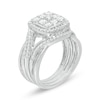 Thumbnail Image 2 of 1.00 CT. T.W. Composite Diamond Cushion Frame Three Piece Bridal Set in 10K Gold