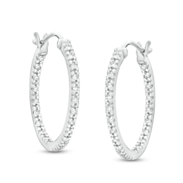 0.25 CT. T.W. Diamond Inside-Out Hoop Earrings in Sterling Silver