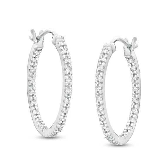 0.25 CT. T.W. Diamond Inside-Out Hoop Earrings in Sterling Silver