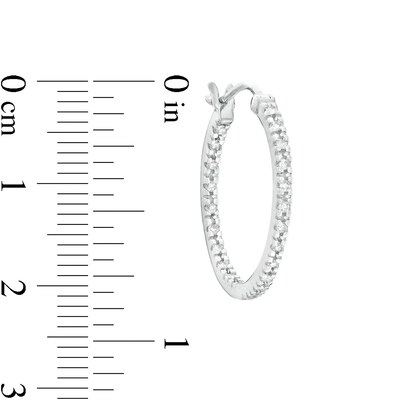 0.25 CT. T.W. Diamond Inside-Out Hoop Earrings in Sterling Silver