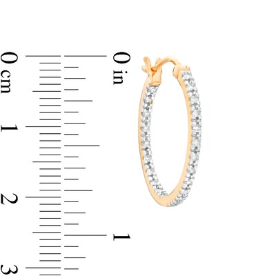 0.25 CT. T.W. Diamond Inside-Out Hoop Earrings in Sterling Silver with 10K Gold Plate