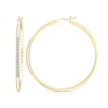 Thumbnail Image 0 of 0.15 CT. T.W. Diamond Hoop Earrings in Sterling Silver with Yellow Rhodium Plate