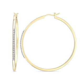 0.15 CT. T.W. Diamond Hoop Earrings in Sterling Silver with Yellow Rhodium Plate