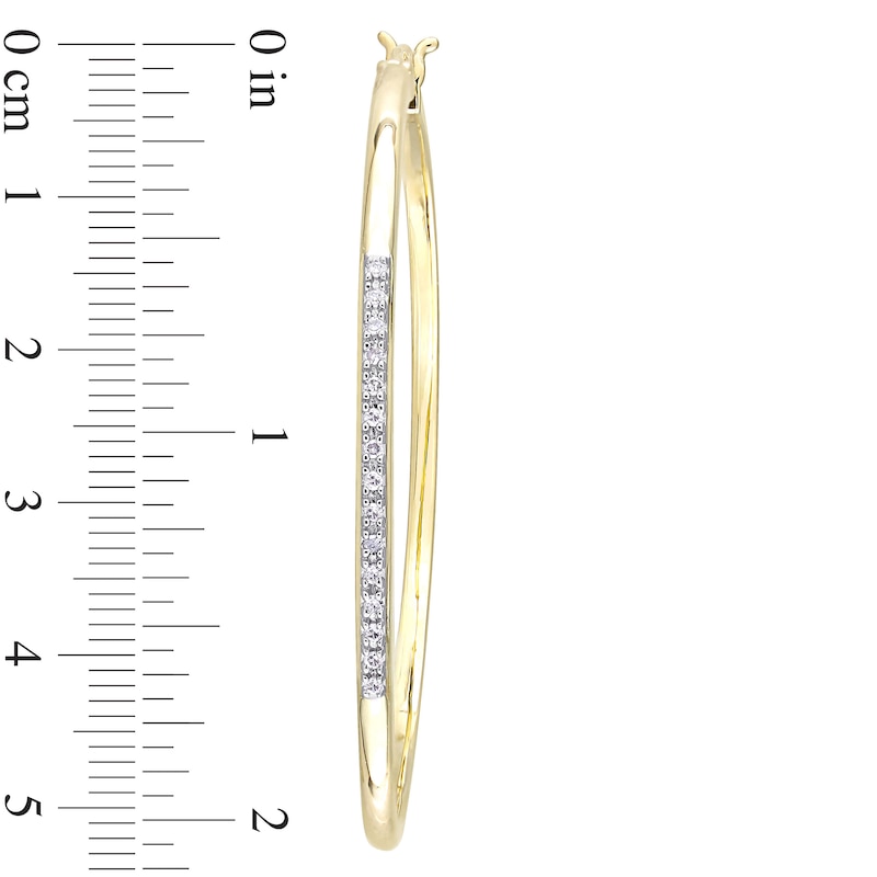 0.15 CT. T.W. Diamond Hoop Earrings in Sterling Silver with Yellow Rhodium Plate|Peoples Jewellers