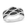 Thumbnail Image 0 of 0.24 CT. T.W. Black Diamond Twist Ring in Sterling Silver