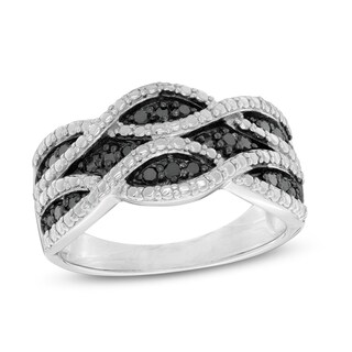 0.24 CT. T.W. Black Diamond Twist Ring in Sterling Silver