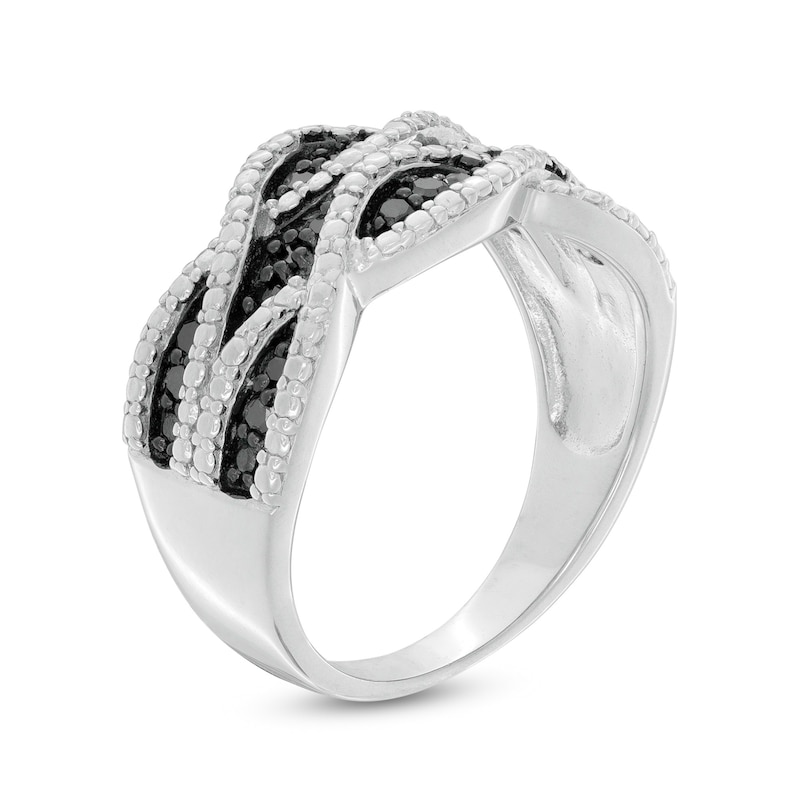0.24 CT. T.W. Black Diamond Twist Ring in Sterling Silver|Peoples Jewellers