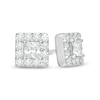 Vera Wang Men 0.95 CT. T.W. Square-Cut Diamond Frame Stud Earrings in 10K White Gold