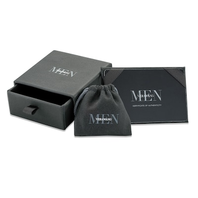 Vera Wang Men CT. T.W. Black Diamond Solitaire Stud Earrings in Sterling Silver with Black Ruthenium