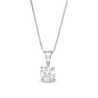 0.58 CT. Certified Canadian Diamond Solitaire Pendant in 10K White Gold (I/I3)