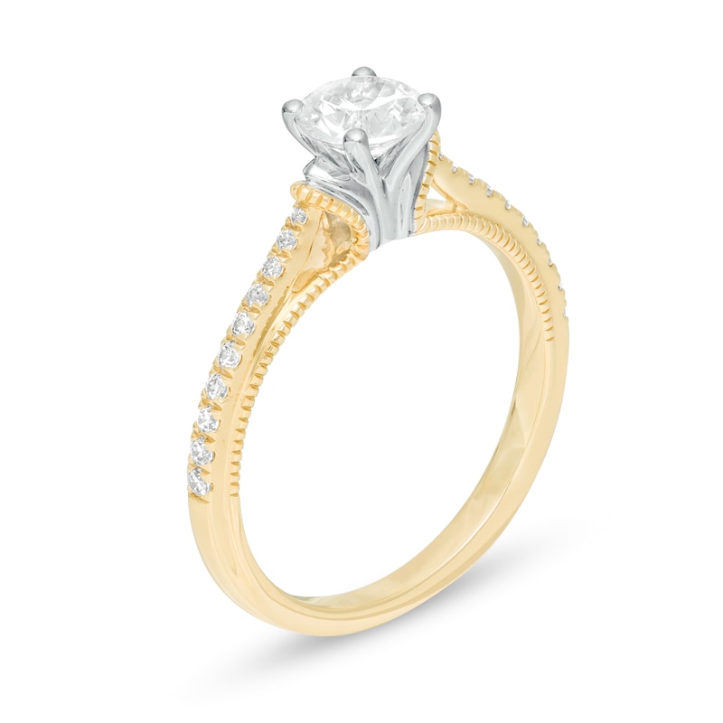 Main Image 3 of 0.80 CT. T.W. Certified Canadian Diamond Vintage-Style Engagement Ring in 14K Two-Tone Gold (I/I2)