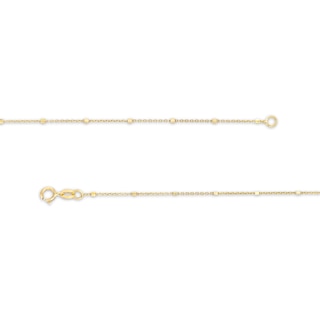 Made in Italy 025 Gauge Rolo Chain Cube Station Necklace in 14K Gold - 18"