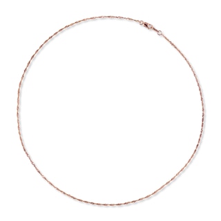 1.0mm Singapore Chain Necklace in Solid 10K Rose Gold - 18"