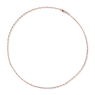 1.0mm Singapore Chain Necklace in Solid 10K Rose Gold - 18"