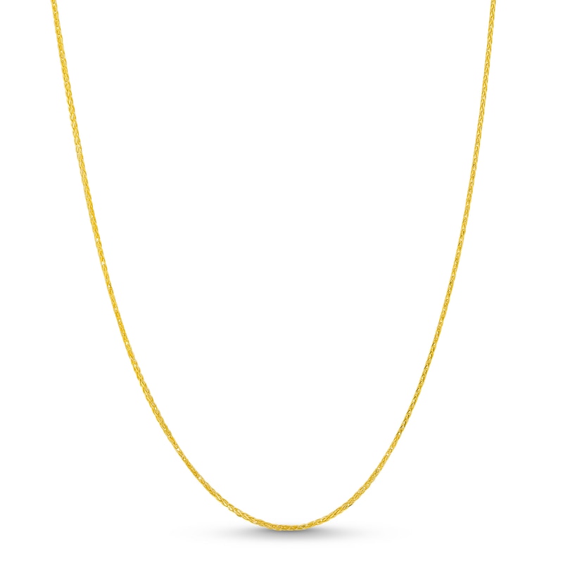 0.85mm Diamond-Cut Wheat Chain Necklace in Solid 10K Gold