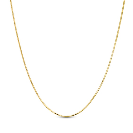 0.8mm Diamond-Cut Snake Chain Necklace in Solid 14K Gold – 22