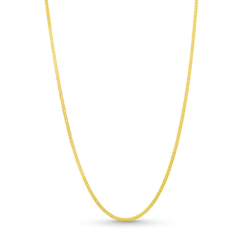 Adjustable 1.1mm Diamond-Cut Wheat Chain Necklace in Solid 14K Gold - 22"|Peoples Jewellers