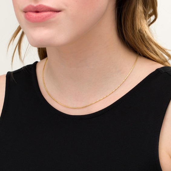 1.4mm Sparkle Chain Necklace in 10K Gold - 20"