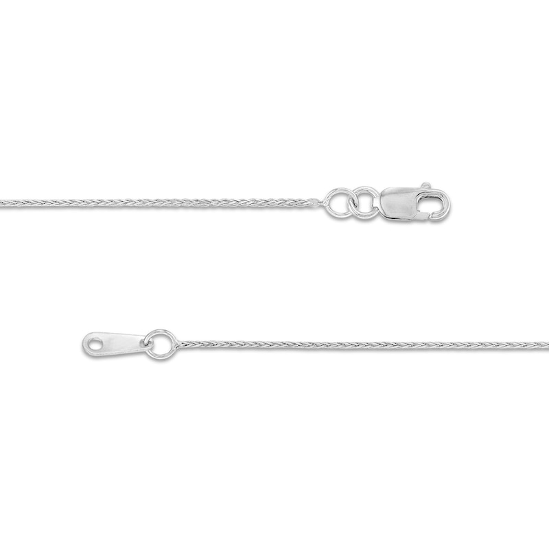 Main Image 3 of 0.85mm Diamond-Cut Wheat Chain Necklace in Solid 10K White Gold - 18&quot;