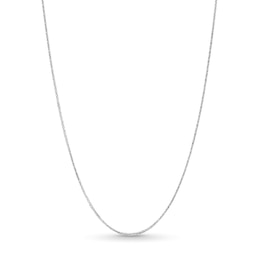 0.85mm Diamond-Cut Wheat Chain Necklace in Solid 10K White Gold - 20&quot;