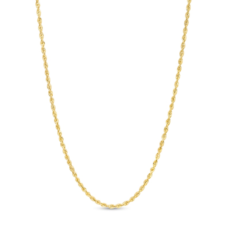 Main Image 1 of 012 Gauge Glitter Rope Chain Necklace in Hollow 14K Gold - 18&quot;