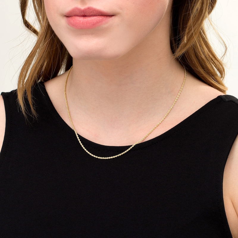 Main Image 2 of 012 Gauge Glitter Rope Chain Necklace in Hollow 14K Gold - 18&quot;