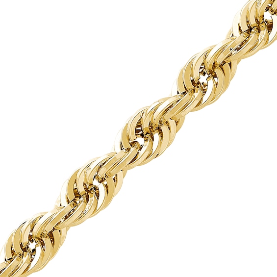 5.5mm Glitter Rope Chain Necklace in Hollow 14K Gold - 26"