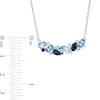 Multi-Gemstone and Lab-Created Blue Sapphire Cluster Necklace in Sterling Silver