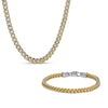 Thumbnail Image 0 of Men's 5.0mm Franco Snake Chain Necklace and Bracelet Set in Solid Stainless Steel  and Yellow IP - 24"