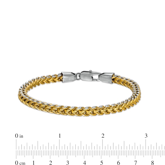 Men's 5.0mm Franco Snake Chain Necklace and Bracelet Set in Solid Stainless Steel  and Yellow IP - 24"