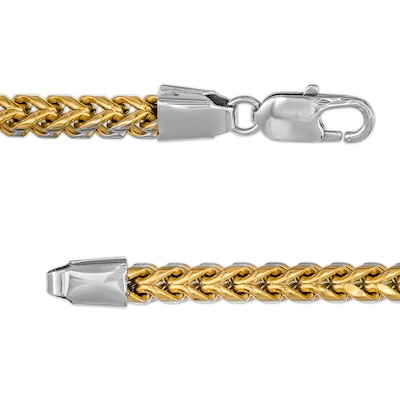 Men's 5.0mm Franco Snake Chain Necklace and Bracelet Set in Solid Stainless Steel  and Yellow IP - 24"