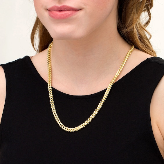 5.3mm Franco Snake Chain Necklace in Hollow 10K Gold