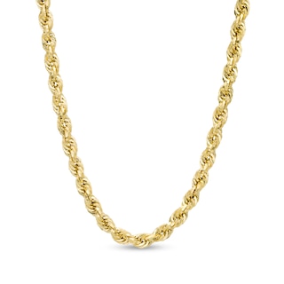 035 Gauge Rope Chain Necklace in Hollow 10K Gold