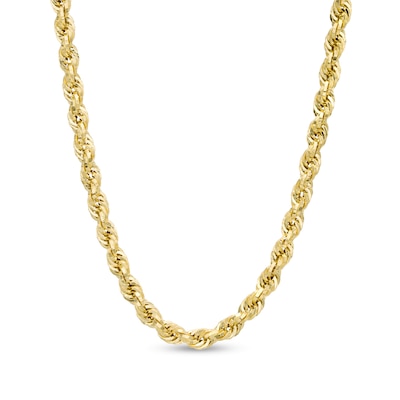 035 Gauge Rope Chain Necklace in Hollow 10K Gold