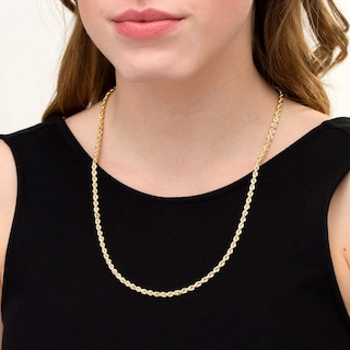 035 Gauge Rope Chain Necklace in Hollow 10K Gold