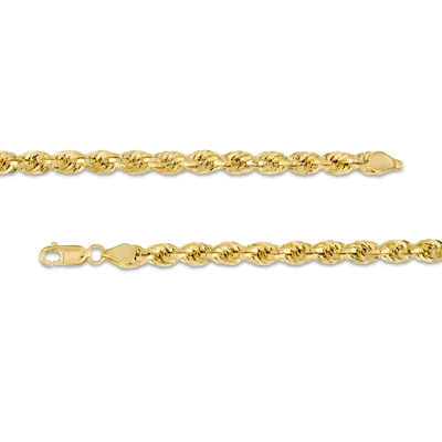 035 Gauge Rope Chain Necklace in Hollow 10K Gold