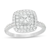 0.95 CT. T.W. Princess-Cut Diamond Double Frame Engagement Ring in 14K White Gold