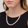 Thumbnail Image 1 of 9.5mm Diamond-Cut Curb Chain Necklace in Hollow 14K Two-Tone Gold - 22"