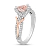 Thumbnail Image 1 of Enchanted Disney Aurora 6.0mm Trillion-Cut Morganite and 0.23 CT. T.W. Diamond Engagement Ring in 14K Two-Tone Gold