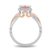 Thumbnail Image 3 of Enchanted Disney Aurora 6.0mm Trillion-Cut Morganite and 0.23 CT. T.W. Diamond Engagement Ring in 14K Two-Tone Gold