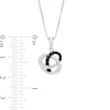 0.21 CT. T.W. Enhanced Black and White Diamond Pretzel Knot Pendant in Sterling Silver