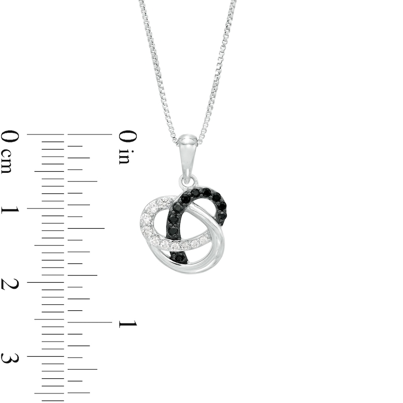 0.21 CT. T.W. Enhanced Black and White Diamond Pretzel Knot Pendant in Sterling Silver|Peoples Jewellers