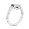 Thumbnail Image 2 of 0.21 CT. T.W. Enhanced Black and White Diamond Pretzel Knot Ring in Sterling Silver